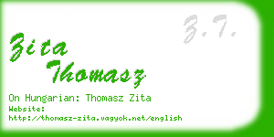 zita thomasz business card